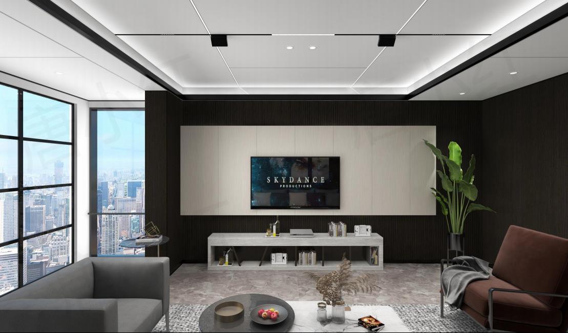 蜂窩大板配無主燈設計